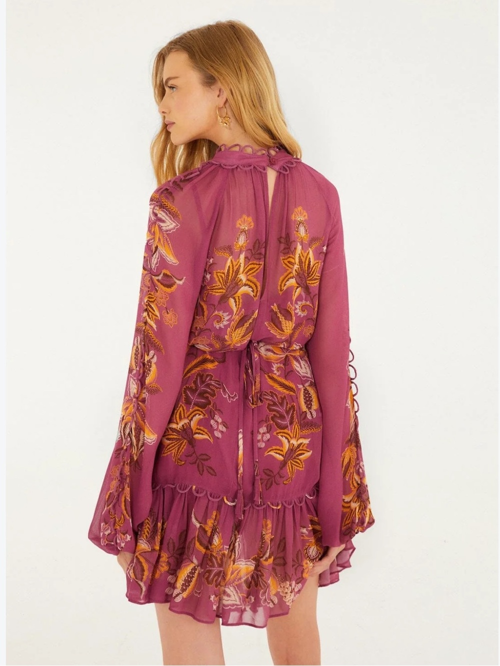 Farm Rio Delicate Chintz Ruffled Mini Dress